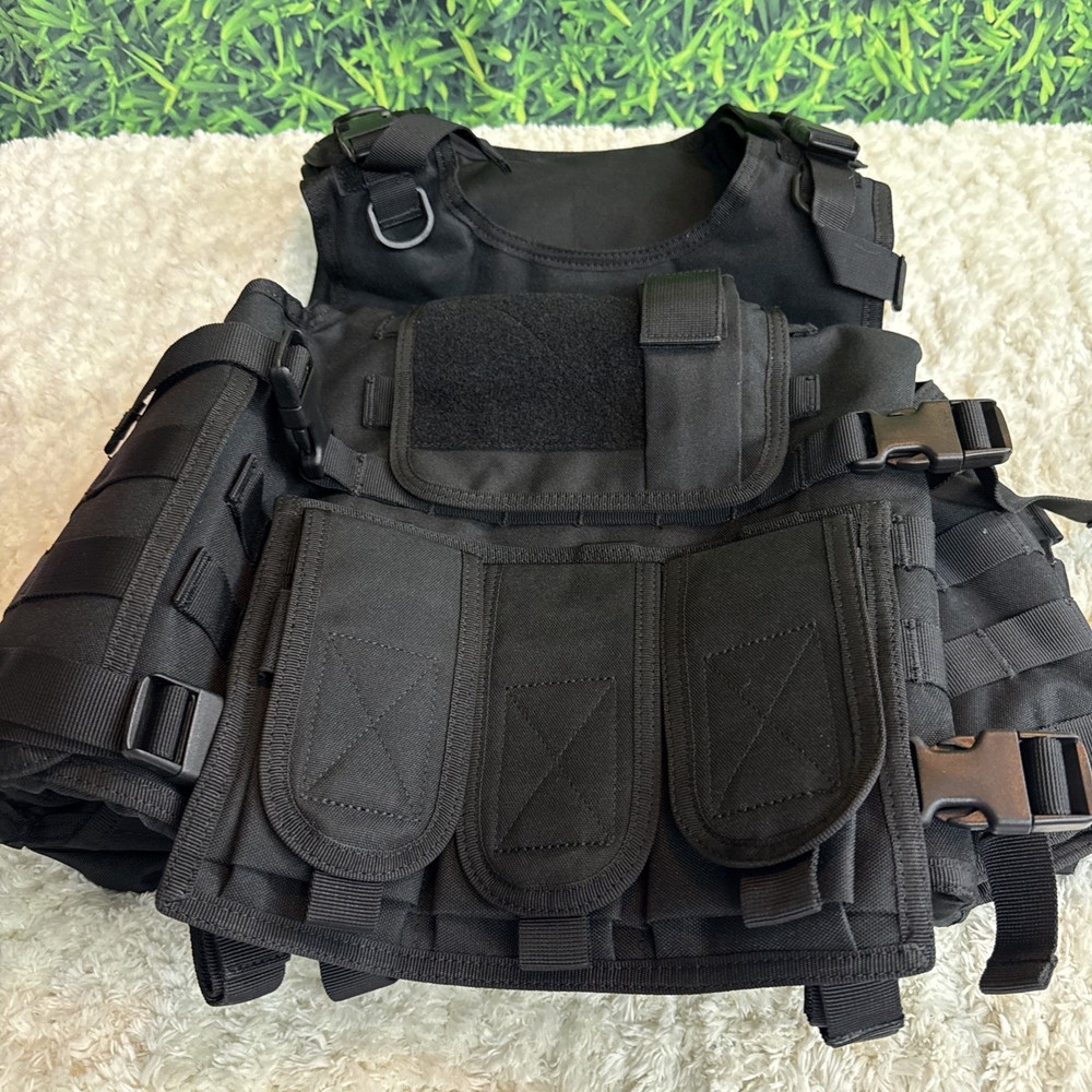 Outdoor Tactical Vest Gear Hunting Military Prepper New Black