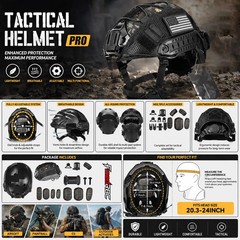 FAST Tactical Helmet Kit with Headset Goggles Mask Light for CS Cosplay
