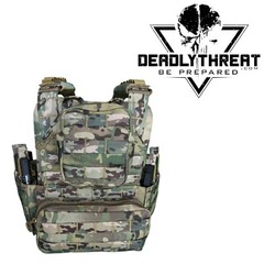 Urban Assault Camo 7 Tactical Vest Plate Carrier With Level III Armor Plates