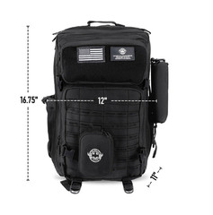 Viking Bags Black Tactical Backpack 1830 cu in 16.75x12x7 Water Bottle Pocket