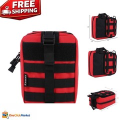Red Tactical IFAK Pouch – 600D Nylon Quick Release Design for Outdoor Safety