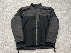 Polartec US Navy Parka Liner Jacket Mens Large Long Black Fleece Full Zip Winter