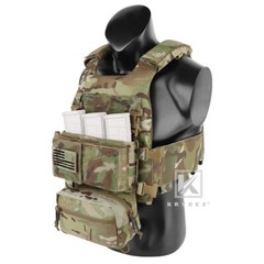 KRYDEX Tactical Molle Vest Low Vis Slick Carrier & Placard & Drop Pouch MC CAMO