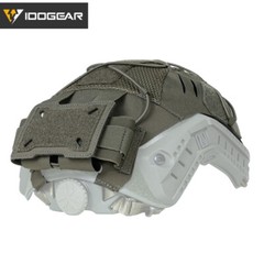 IDOGEAR Tactical Helmet Cover For FAST Helmet with NVG Battery Pouch Hunting