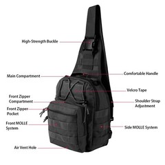 Men Backpack Tactical Sling Shoulder Bag Molle Travel Chest Pack Outdoor Hiking