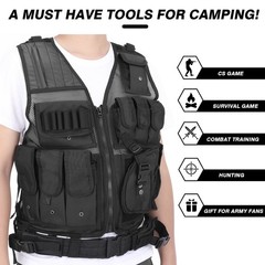 Tactical Vest Multi-Pockets Combat Vest Outdoor Military Airsoft Army Vest