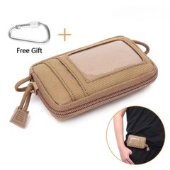 Khaki Tactical Wallet Card Bag Waterproof Card Key Holder Money Pouch Waist Bag