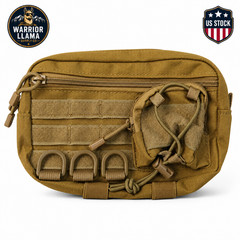 Tactical MOLLE Admin Pouch Utility Bag Waterproof EDC Organizer Hook Loop Tan