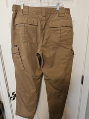 CQR Men’s Tactical Cargo Pants Brown 38W/32L Polyester Cotton *with flaw