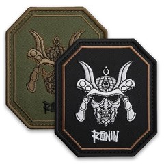 Ronin Patch 2 Pcs Samurai Embroidered Morale Patch Hook and Loop Black & Olive