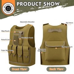 UNIVIVO Kids Tactical Vest Youth Army Costume for Boys Girls 8 10 12 14 Outdo…