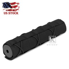 KRYDEX 8.7inch 22cm Cover Wrap Sleeve for Silencer Suppressor Muffler Airsoft BK