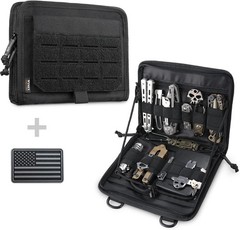 WYNEX Tactical Folding Admin Pouch, Molle Tool Bag of Free Size, Black