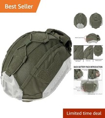 IDOGEAR Lightweight Tactical Helmet Cover with Battery Pouch for M L XL Helmets