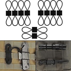 10Pcs Elastic PTT Retainer Tactical MOLLE Storage Strap Antennas Cable Organizer