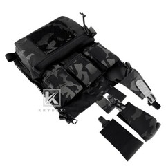 KRYDEX FCPC V5 Plate Carrier Tactical Vest Zip On Back Panel Banger Black Camo