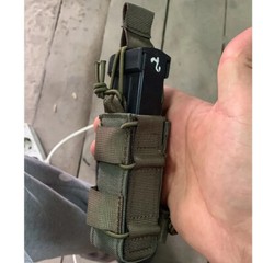 Tactical Molle 9mm Magazine Pouch Pistol Single Mag Bag Flashlight Holder Pouch