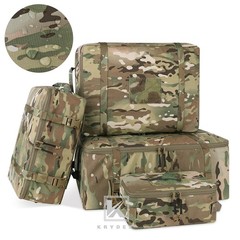 KRYDEX Tactical 4pcs Modular Pouch Set Outdoor Backpack Organizer Travel Pack MC
