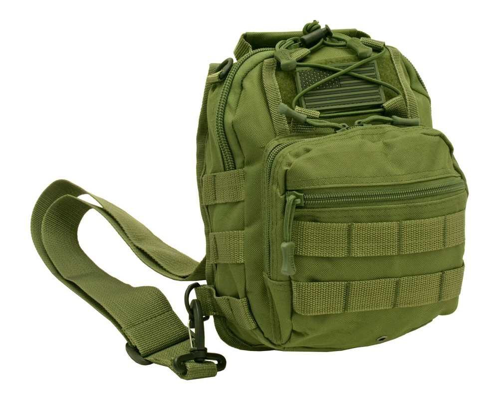 EastWest USA Tactical Gear CONCEALED CARRY MOLLE Sling Bag EDC Chest Pack OLIVE