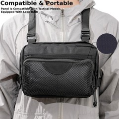 Tactical Mesh Pouch with Zipper, Modular Backpack Organizer Insert Panel Organiz