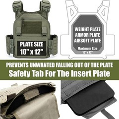 Tactical Quick Release Vest for Men, Fully Adjustable Plate Carriers Vest with B