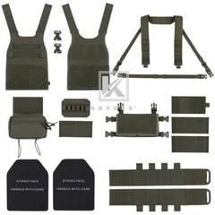 KRYDEX Low Vis Slick Plate Carrier 2in1 Micro Fight Chest Rig Placard Drop Pouch