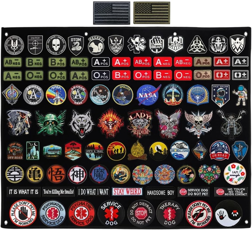 Super Large 47×45 inch Tactical Patch Display Wall Panel Holder Foldable Roll…