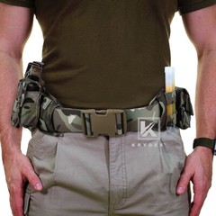 KRYDEX Tactical Belt Padded Battle Belt Coyote Brown Mesh Lining MOLLE Webbing