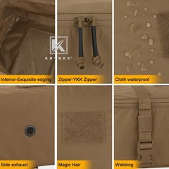 KRYDEX Tactical 4pcs Modular Pouch Set Outdoor Backpack Organizer Travel Pack CB