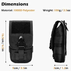 Black Military Hiking Camping Phone Pocket Tactical Molle Pouch Waist Belt Pack