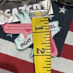 Fight Like A Girl Pink Teal Tactical Hook Loop Patch High Quality 2×2.5”
