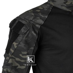 KRYDEX Gen3 Combat Shirt Long Sleeve with Elbow Pads Tops MC Camo Black Airsoft