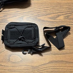 Black Tactical MOLLE Gear Bag Nylon Adjustable Strap Zip Buckle Bungee Cord