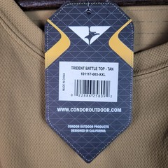 NWT Condor Mens 2XL Tan Trident Short Sleeve Battle Top Shirt Tactical