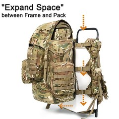 Iraklis External Frame Rucksack 90L Heavy-Duty Pack w/ Load Shelf Camo MOLLE