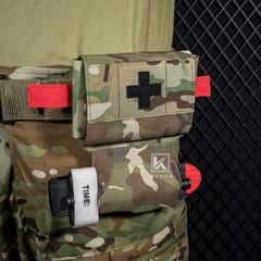 KRYDEX Compact IFAK Trauma MOLLE Pouch w/ Removable TQ Holder for Belt and Vest