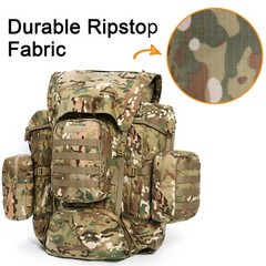 Iraklis External Frame Rucksack 90L Heavy-Duty Pack w/ Load Shelf Camo MOLLE