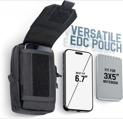 Molle Tactical Phone Pouch EDC Tool Pocket with Carabiner and national flag