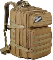 QT&QY 45L Tactical Backpack Molle Army 3 Day Bug Out Bag Hiking Rucksack