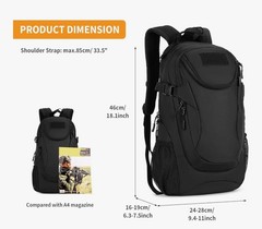 HuntVP 25L Tactical Backpack -Black-NWT