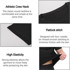 Men’s Compression Workout Shirts 5 Pack Cool Dry Short Sleeve T-Shirts