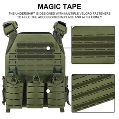 Tactical Military Vest Laser Cut MOLLE Combat Plate Carrier Quick Release +Pouch