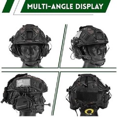 Tactical Helmet with Headset,4in1 Upgraded Adjustable with Helmet Cover for Airs