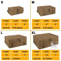 KRYDEX Tactical 4pcs Modular Pouch Set Outdoor Backpack Organizer Travel Pack CB