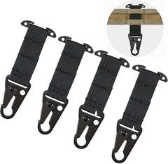 Tactical Gear Clip, T-Mount MOLLE Webbing Belt Clip with HK Hook for Backpack Ve