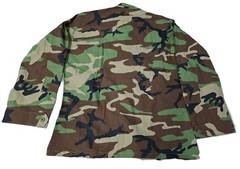GI Spec Woodland Camo BDU Shirt Cotton M81 4 Pocket Hot Weather Shirt – Size SR