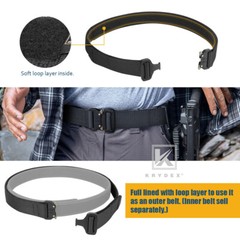 KRYDEX 1.5 in Tactical Belt Rigger Duty Belt Quick Release Double Layers Black