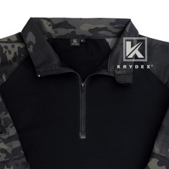 KRYDEX Gen4 Combat Shirt Army Uniform with Elbow Pads Tops Black MC Camo Airsoft