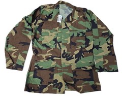 GI M81 Woodland BDU Shirt Nyco Ripstop Genuine Issue,Medium Long Hot Weather