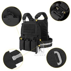 KRYDEX FCPC V5 Plate Carrier Tactical Vest Zip-On Back Panel Banger Black